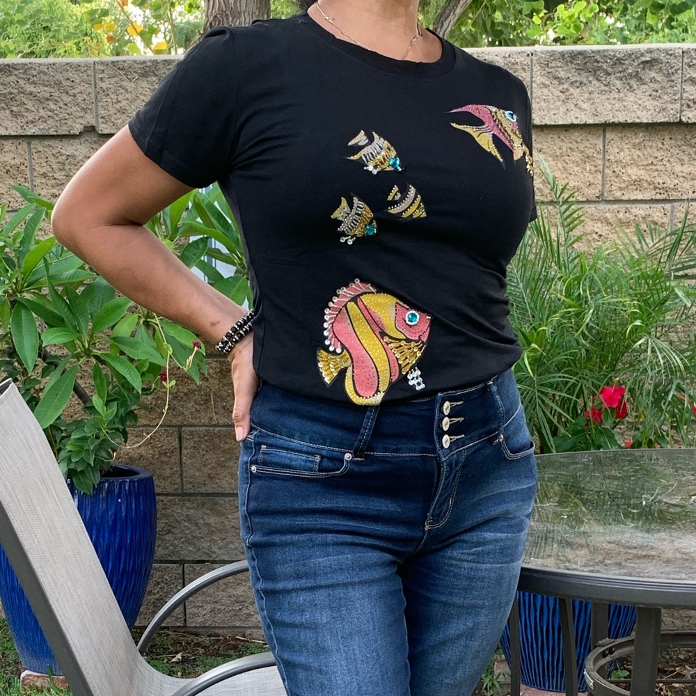 Bling tshirt with fish 🐠